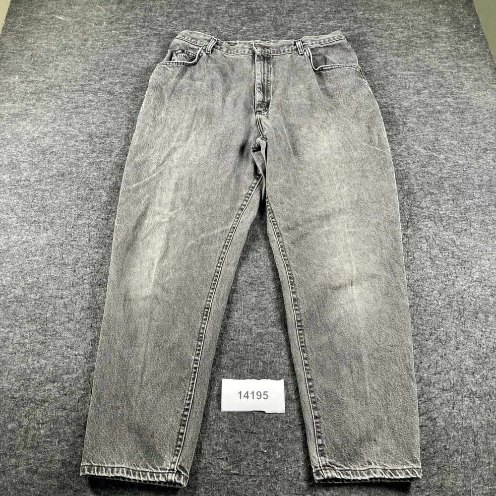 Vintage Lee Mom Jeans Womens 18W/M Gray Cotton Dark Wash Tapered Leg Casual